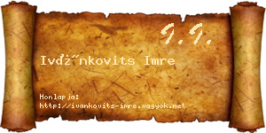 Ivánkovits Imre névjegykártya