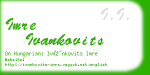 imre ivankovits business card